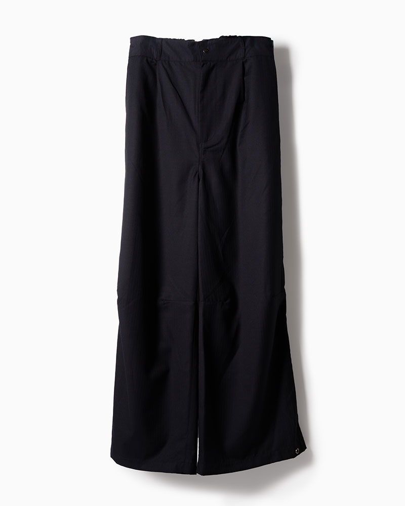 CONTE STRUT コンテ ストラット フレアパンツ ボトムス メンズ ロング丈 ゆったり ストライプ柄 26春夏 NYLON-TRIMMED WOOL PANTS -NAVY-｜京都印ＳＴＯＲＥ 14,399円