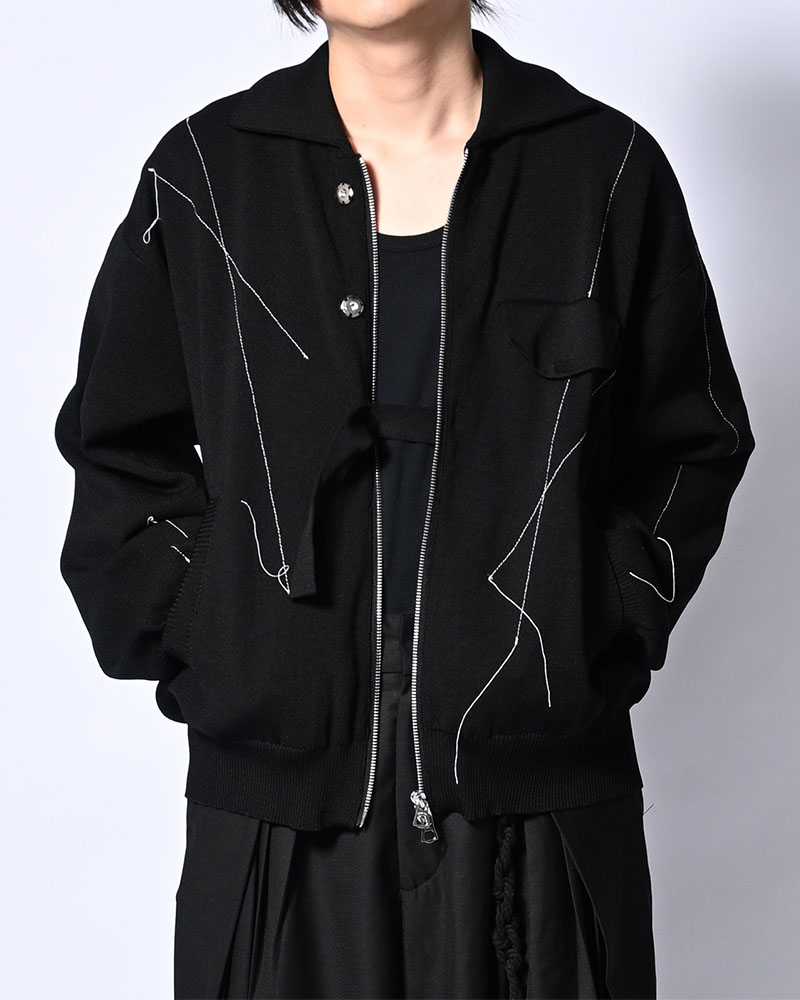 KOOI コーイ ニットブルゾン メンズ/レディース アウター ライトアウター 長袖 26春夏 STITCH KNIT BLOUSON -BLACK-｜京都印ＳＴＯＲＥ
