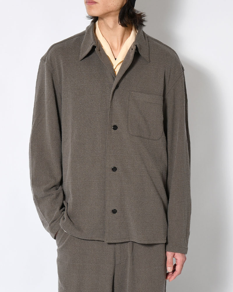 SEVEN BY SEVEN セブンバイセブン シャツジャケット メンズ トップス 長袖 シルクシャツ SHIRTS JACKET -Silk noil Jersey -GRAISH BROWN-