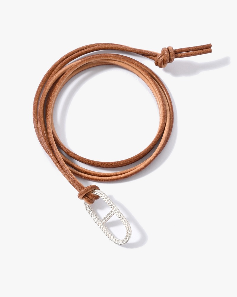 Garden of eden ガーデンオブエデン シルバーアクセサリー レザーアクセサリー レザーネックレス シルバーネックレス ギフト ROPE ANCHOR LEATHER STRING -BROWN-｜京都印ＳＴＯＲＥ