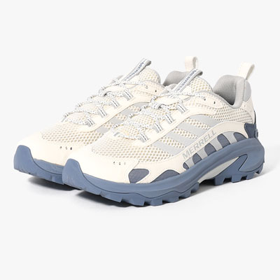 MERRELL メレル トレッキングシューズ ハイキング アウトドア 靴 レザースニーカー リサイクルレザー メンズ 25春夏 MOAB SPEED 2 VENT 2K SE -CHALK/INDIGO-|京都印STORE