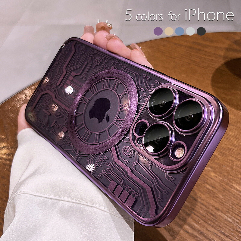 楽天市場】iphone15promax ケース 磁気吸着 マグネット パープル