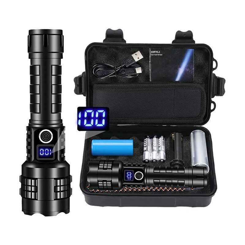 楽天市場】懐中電灯 led 強力 軍用 最強 超高輝度 20000ルーメン