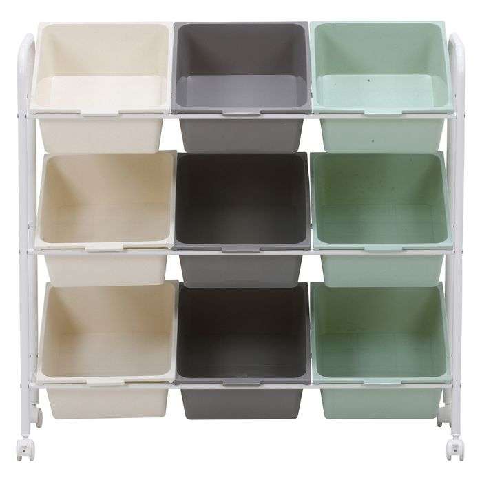 2220円 セットアップ おもちゃ箱 キッズラック color 9マス 子供部屋収納 幅90.5cm 奥行36cm 高さ86cm 収納 整理 整頓 子供部屋 キッズ 38293 不二貿易