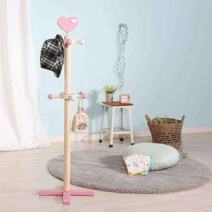 市場 ハンガー 幅37cm 子供部屋 奥行37cm ハート キッズポールハンガー ポール