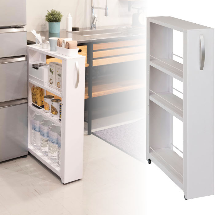 トールワゴンロータイプ幅15cm 隙間 収納 洗濯機横 キッチン 隙間 収納 スリム ラック 隙間収納 キャスター付 隙間 キッチンワゴン ワゴン Nwl 150 田窪工業所 Sermus Es