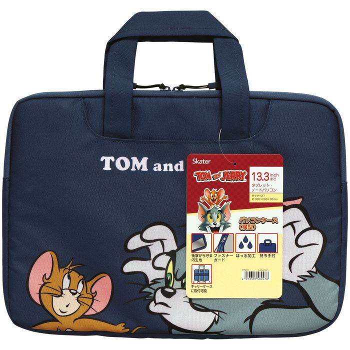 パソコンケース横型トムとジェリータブレットノートパソコンPCバッグキャラクターグッズかわいい子供キッズ女の子横型PCケース13.3インチまでトムジェリーPPCH1スケーター