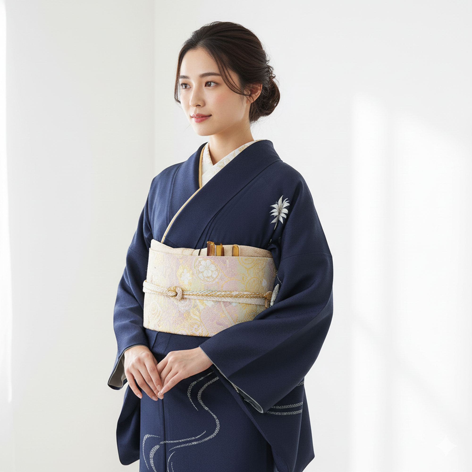 【百貨店SALE!クーポン券別れ別れ中】賃貸 短い訪問着フルセット【卒式・七五三・御芽出度・お宮参り】 【正絹・京友禅】【短い訪問着賃貸 ・貸御召しもの】【無償性大いさ】紺系【往復貨物輸送無料】