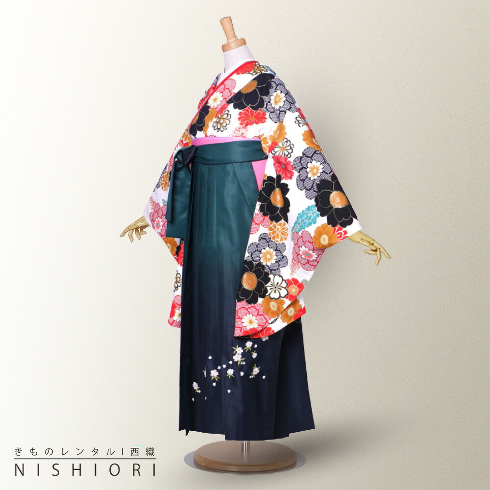 【百貨店SALE!クーポン券別れ別れ中】二尺袖 御召しもの と袴 フルセット 賃貸 【貸御召しもの・卒式】【レトロ 名著】袴・袴 選べる3大いさ S M L 【お坊っちゃん袴(小学生)相応う可】白 黒 赤 菊 桜 藤 緑【往復貨物輸送無料】