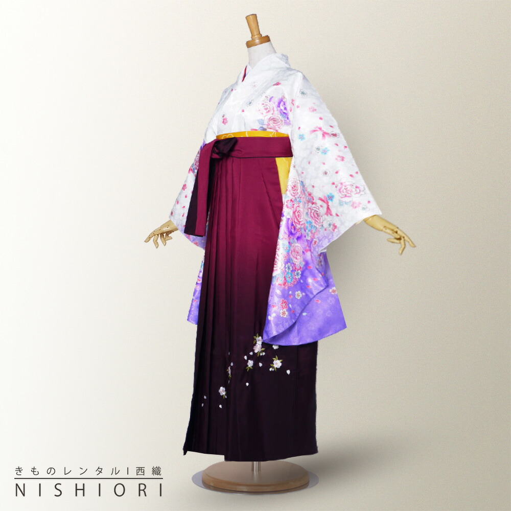 往復送料無料 ブランド二尺袖の着物と袴フルセットレンタル ブランド雑貨総合 フルセット Sサイズ Mサイズ ワイン 京都きものレンタル ブランド着物 Anan アンアン レトロ 袴 貸衣装 卒業式 お買い物マラソン 激得クーポン配布中 二尺袖