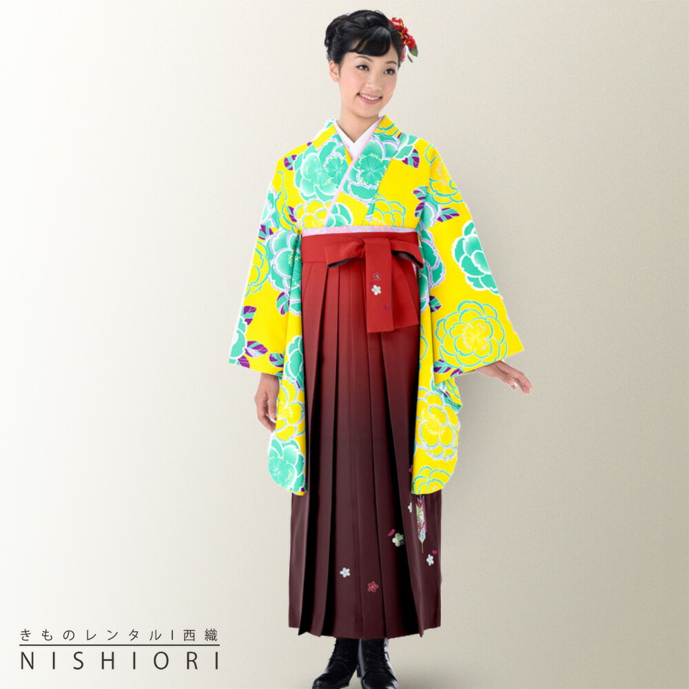 熱い販売 着物セット 二尺袖着物 グラデーション 赤 水色 レトロ Mサイズ ジュニア袴 小学生 対応可 黄色 モダン 古典 貸衣装 卒業式 往復送料無料 レンタル フルセット 刺繍袴 と Moto Stojany Cz