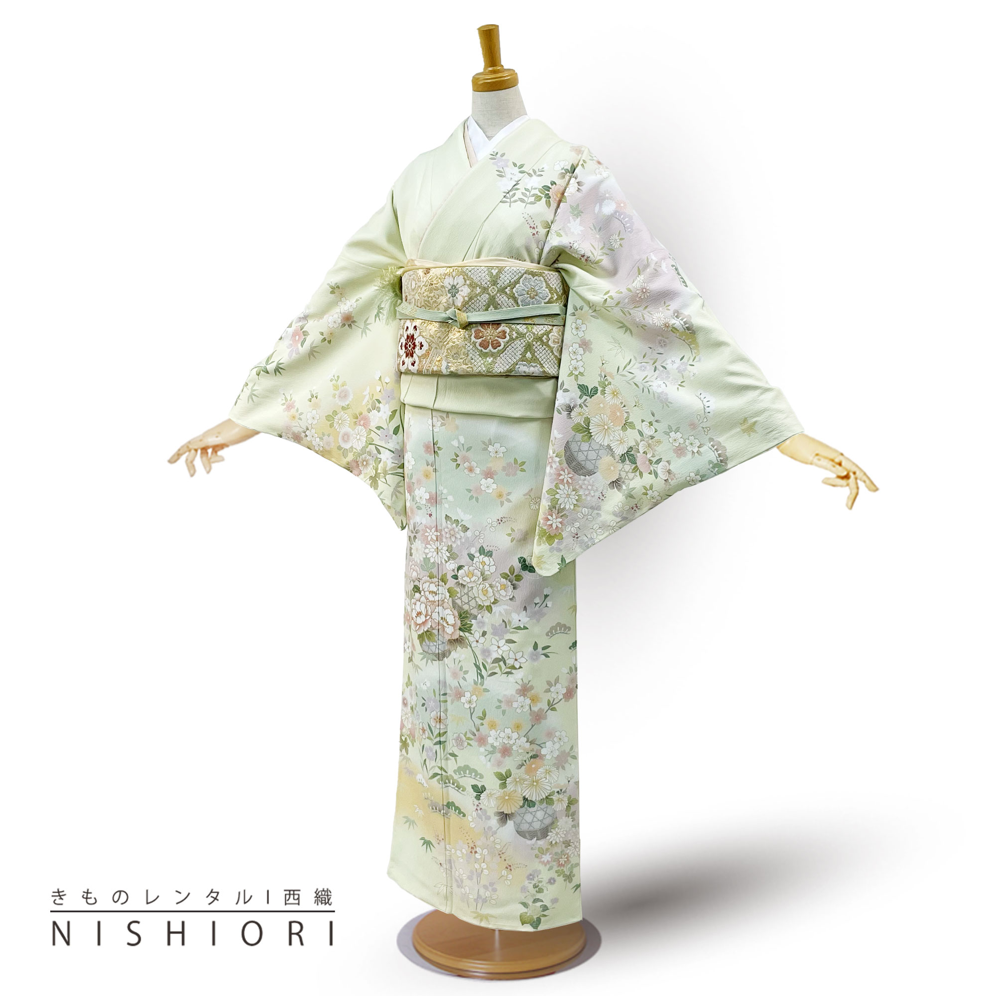 【百貨店SALE!クーポン券別れ別れ中】短い訪問着 賃貸 御召しもの賃貸 貸御召しもの フルセット はいり込む式 卒式 七五三 御芽出度 お宮参り 結納 茶の葉会 寄り合い 母ちゃん おっ母さん 一般受け 短い訪問着賃貸 付下げ 【トール大いさ】 緑であること No.0258