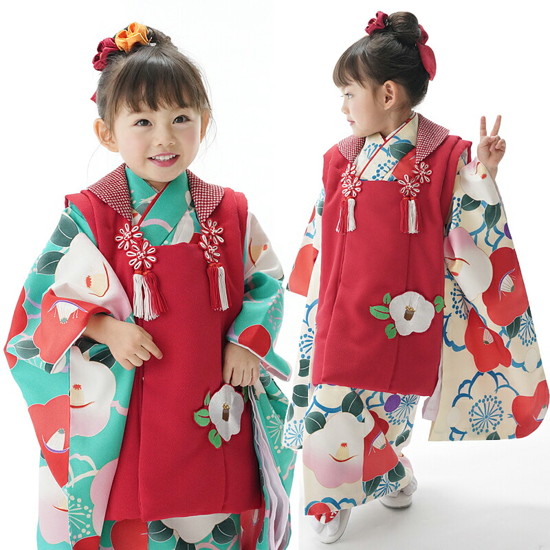 七五三 着物 3歳 販売 三歳 女の子 椿 つばき レトロ 古典 可愛い オシャレ 子供 753 キッズ きもの フルセット 購入 京都 Purplehouse Co Uk