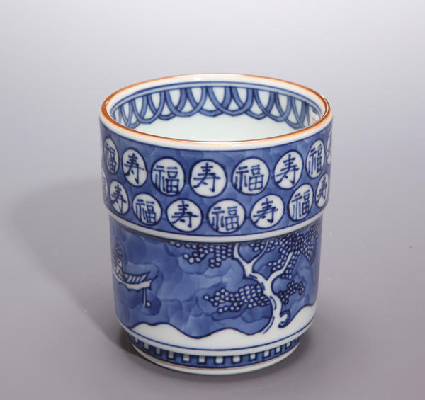 楽天市場】叶松谷作赤祥瑞馬絵一ヶ湯呑 【送料無料】【京焼】【清水焼