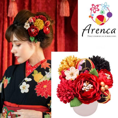 楽天市場】髪飾り 「Arenca」 ヘアＵピン １２点 ちりめん つまみ細工