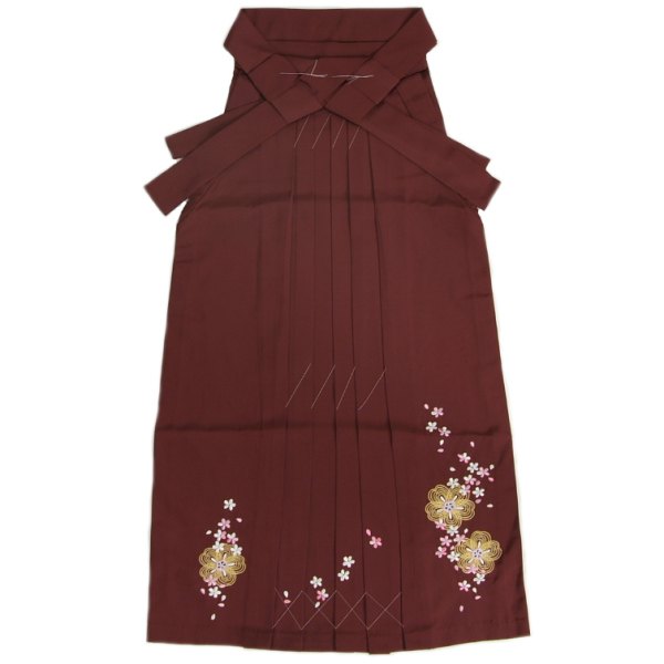 卒業袴 卒業式 袴単品 エンジ色 陽気な天使ブランド 桜輪花びら刺繍使い へら付き 販売品