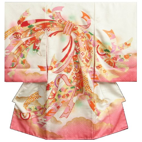 100 本物保証 楽天市場 お宮参り 着物 女の子 正絹初着 白地裾ピンク染め分け 束ね熨斗 金駒刺繍 金彩 サヤ地紋 日本製 お宮参りと七五三の京美 Kyoubi 気質アップ Lexusoman Com