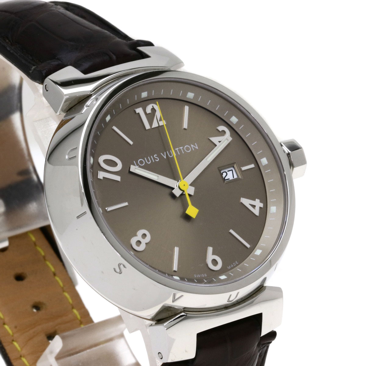 【楽天市場】ルイヴィトン Q1112 タンブール 腕時計 ステンレススチール/アリゲーター メンズ 【中古】【LOUIS VUITTON