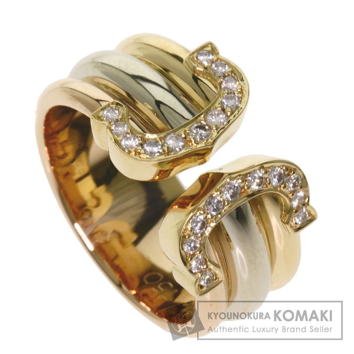カルティエ 2Cリング LM ダイヤモンド #49 リング・指輪 K18イエローゴールド/K18PG/K18WG レディース 【中古】【CARTIER】|ブランド京の蔵小牧【最安挑戦!】