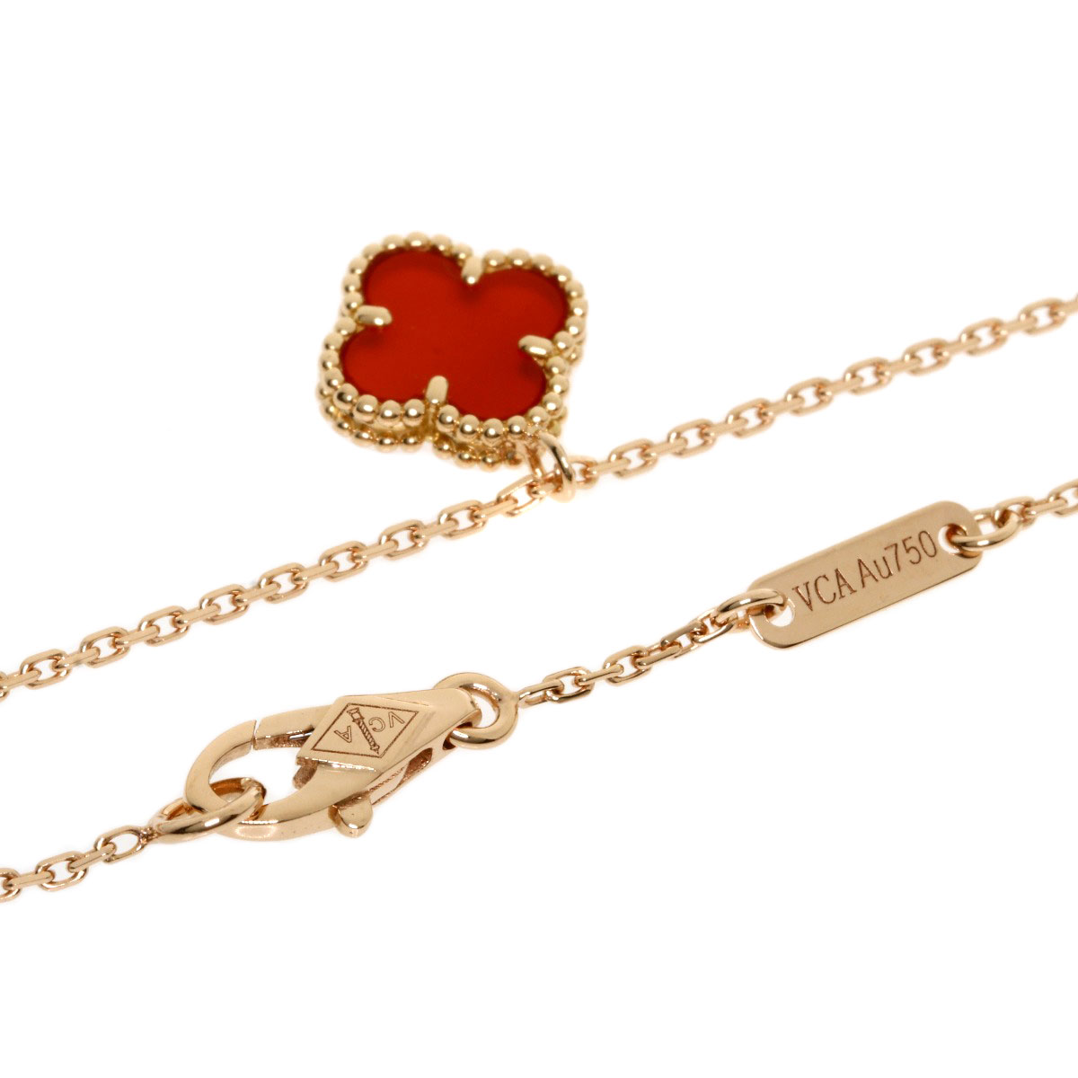 当店限定ポイント 倍 高額クーポン配布中 詳細はバナーまで ヴァンクリーフ アーペル スウィートアルハンブラ カーネリアン ネックレス K18 ピンクゴールド レディース 中古 Van Cleef Arpels Nerodesign Com Br