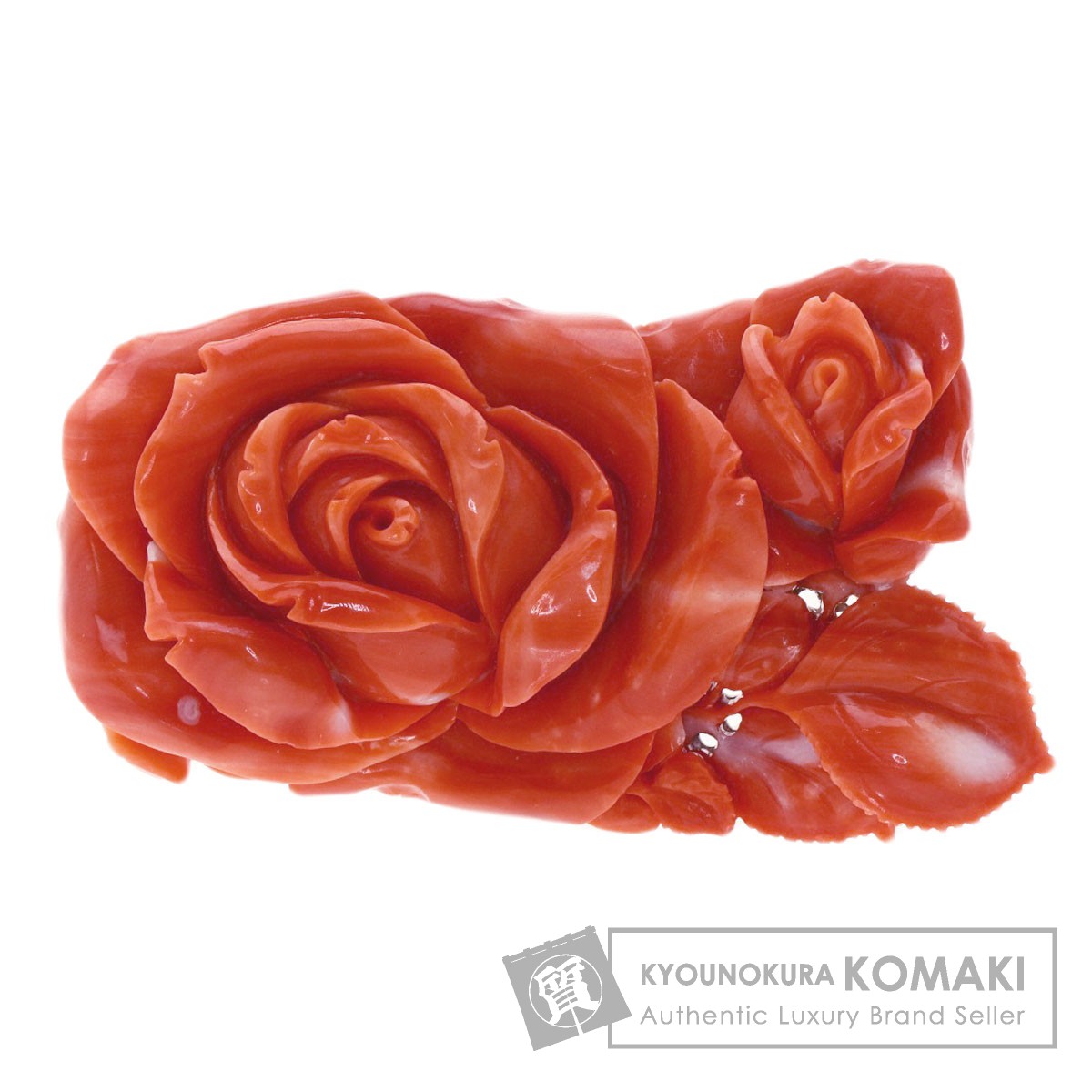 税込】 本珊瑚の薔薇 34本 彫刻 帯留め ブローチ 2way sterling 925