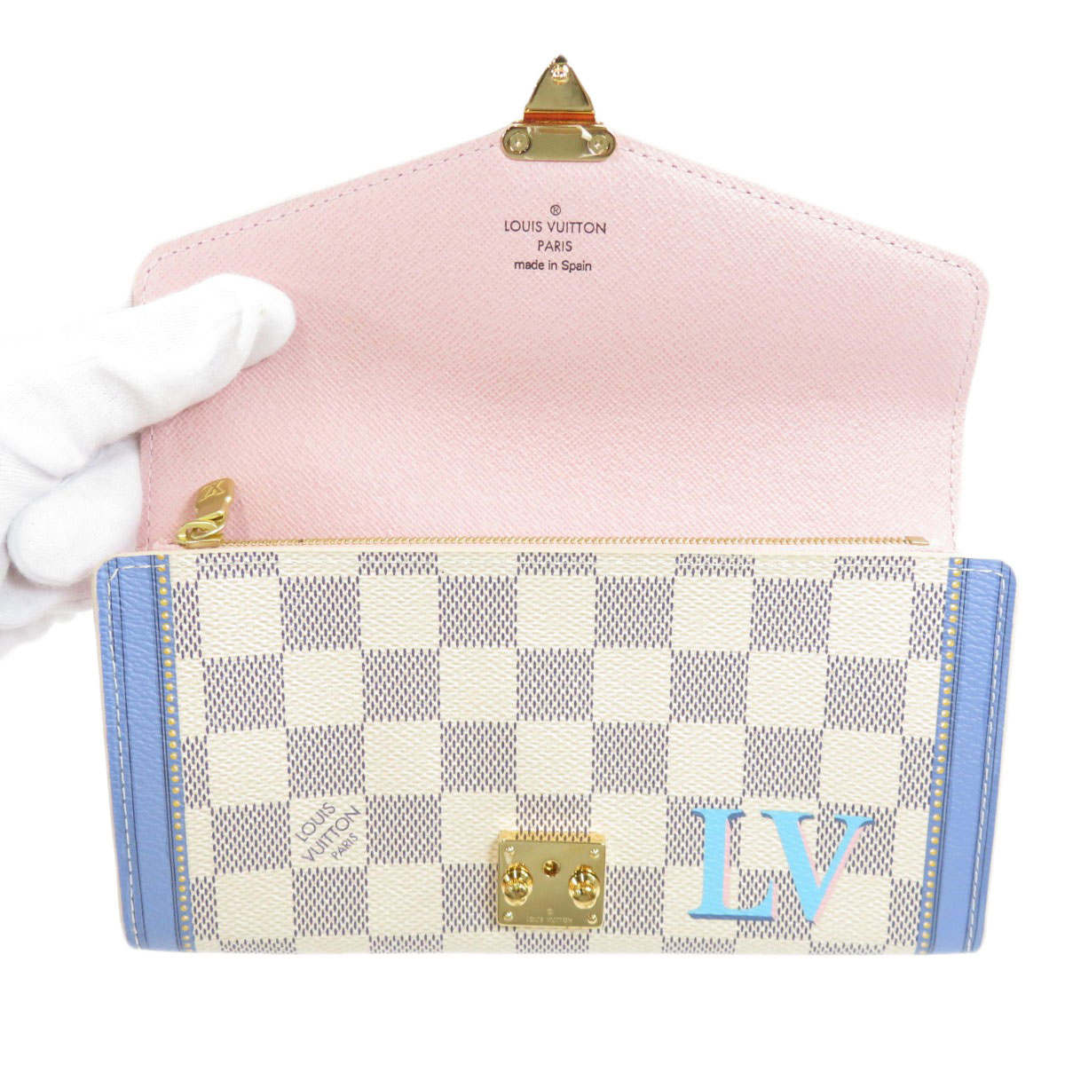 M] LOUIS VUITTON ルイヴィトン ダミエ アズール 長財布 2018 春夏