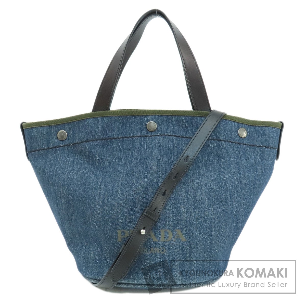 プラダ 1BG244 バケツ型 2WAY ハンドバッグ デニム レディース 【中古】【PRADA】 57,090円