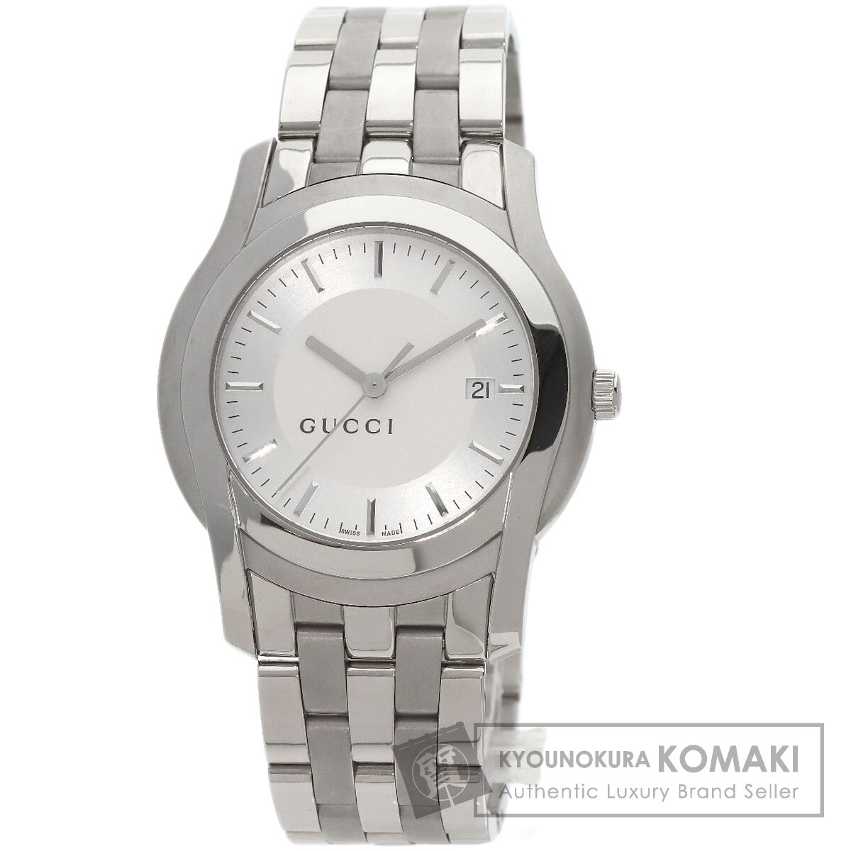 グッチ 5500XL ラウンドフェイス 腕時計 ステンレススチール/SS メンズ 【中古】【GUCCI】