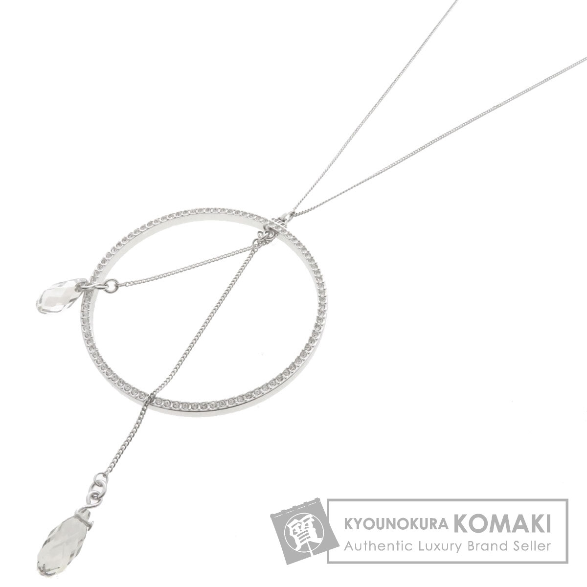 スワロフスキー サークルモチーフ ネックレス 金属製 レディース 【中古】【SWAROVSKI】