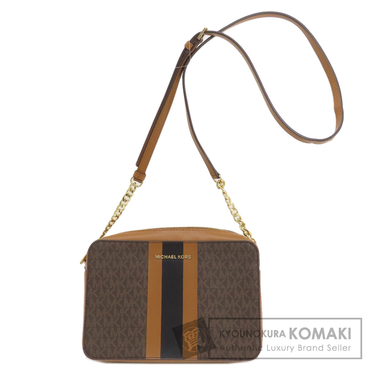 マイケルコース MKシグネチャー ショルダーバッグ レザー/コーテッドキャンバス レディース 【中古】【Michael Kors】