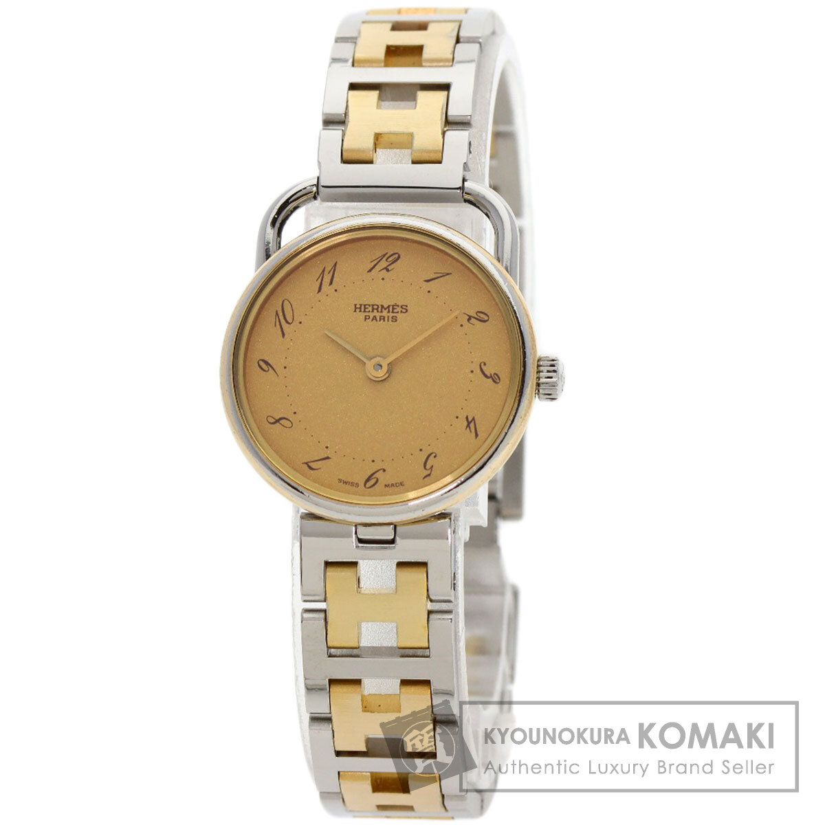 新品電池✨　エルメス　アルソー　アイボリー文字盤　コンビ　Hバンド　腕時計 楽天市場】HERMES エルメス アルソー クリーム文字盤 SS GP