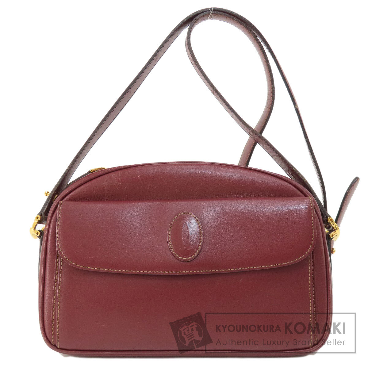 【Cartier】　ショルダーバッグ　濃紺色　ゴールド金具 Cartier】 ショルダーバッグ 濃紺色 ゴールド金具