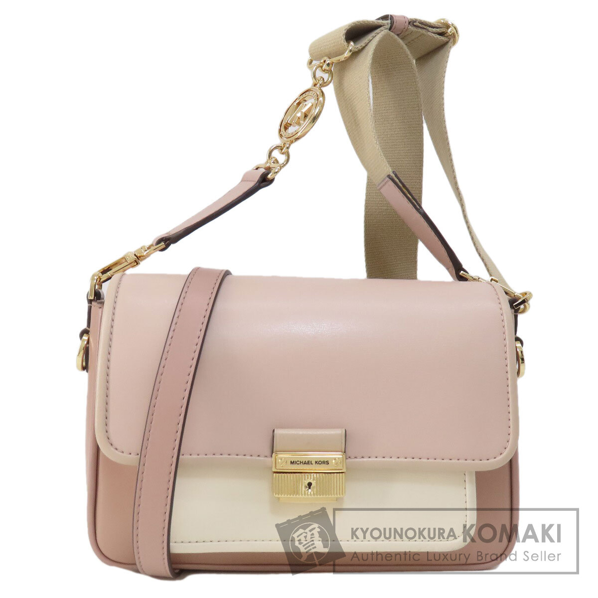 マイケル教科課程 ロゴタイプ ショルダーバッグ なめし革 レディース 【中古】【Michael Kors】
