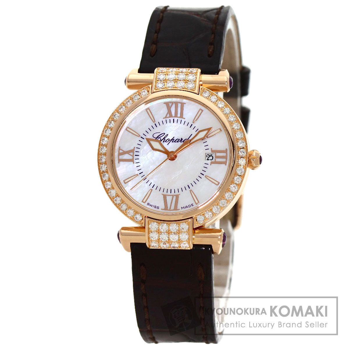 ショパール インペリアーレ 28mm ダイヤモンド 腕時計 K18ピンクゴールド/革 レディース 【中古】【Chopard】|ブランド京の蔵小牧【最安挑戦!】
