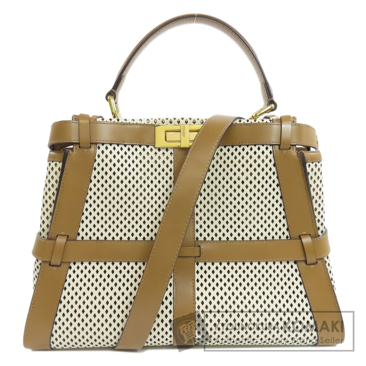 フェンディ ピーカブー パンチング 2WAY ハンドバッグ カーフ レディース 【中古】【FENDI】