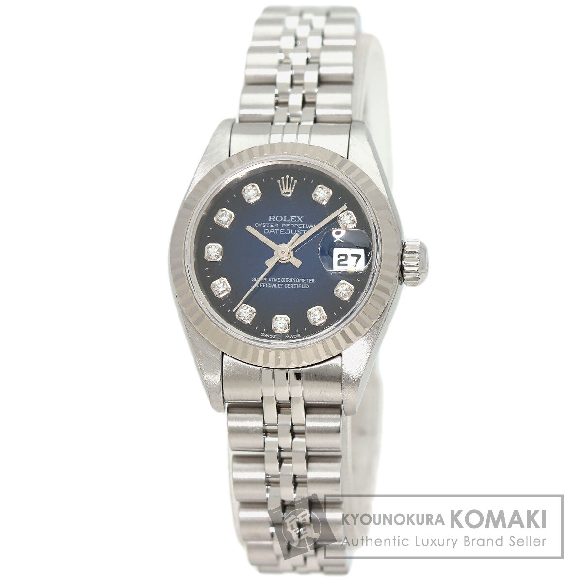 ロレックス 79174G デイトジャスト 10P 金剛石 ウォッチ ステンレス鋼スチール写真/SS/K18WG レディース 【中古】【ROLEX】