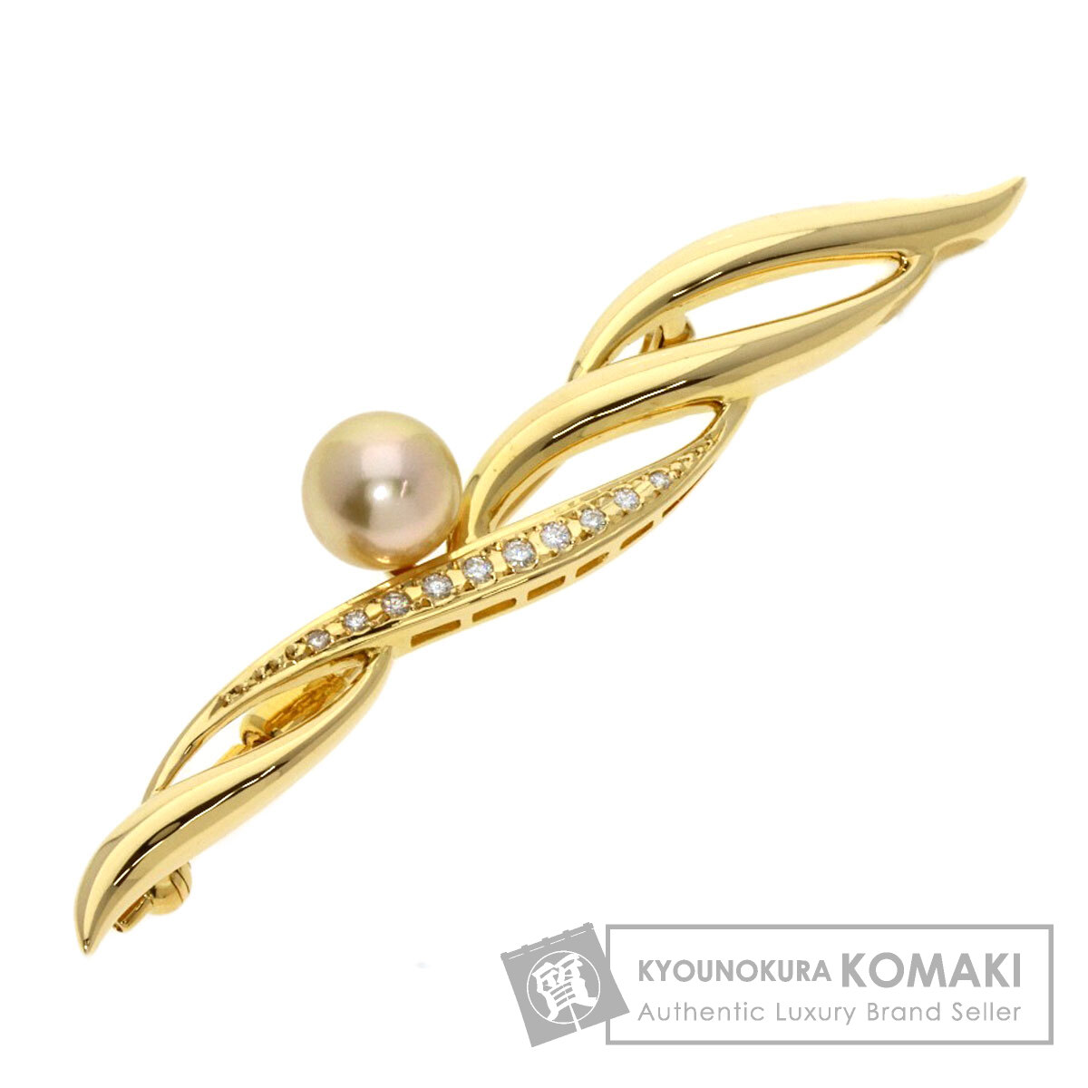 楽天市場】ミキモト パール 真珠 リボンモチーフ ブローチ K18イエロー