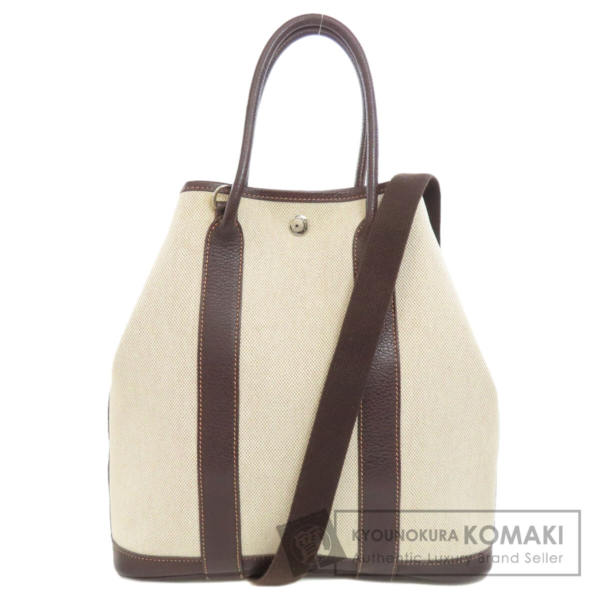 エルメス 庭園整理保存用具 しろがね色金具 ハンドバック トワルアッシュ レディース 【中古】【HERMES】