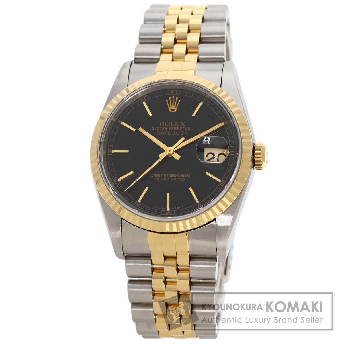 ロレックス 16233 デイトジャスト 腕時計 ステンレススチール/SSxK18YG メンズ 【中古】【ROLEX】