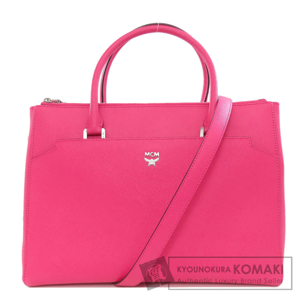 エムシーエム ロゴ 2WAY トートバッグ レザー レディース 【中古】【MCM】