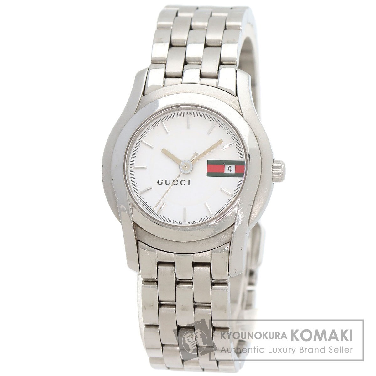 グッチ 5500L ラウンド人間の顔 ウオッチ ステンレス鋼スチール写真/SS レディース 【中古】【GUCCI】