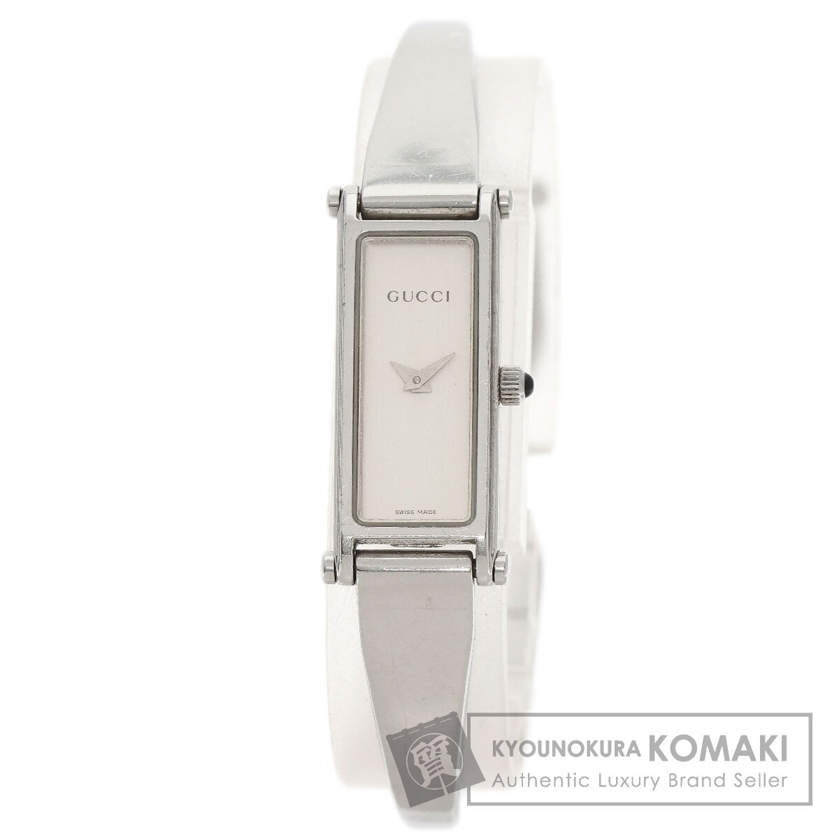 GUCCI 2305L 腕時計 ブラック シルバーカラー スクエアフェイス パリコレクション GUCCI Stainless 2305L Watch Analog Quartz