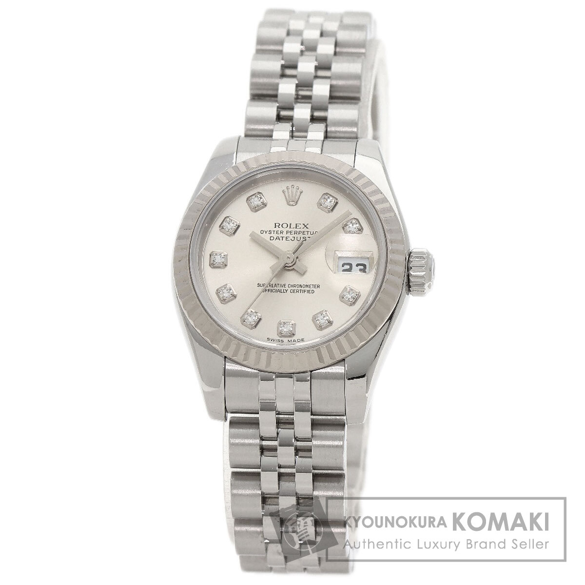 ロレックス 179174G デイトジャスト 10P ダイヤモンド 腕時計 ステンレススチール/SS レディース 【中古】【ROLEX】|ブランド京の蔵小牧【最安挑戦!】