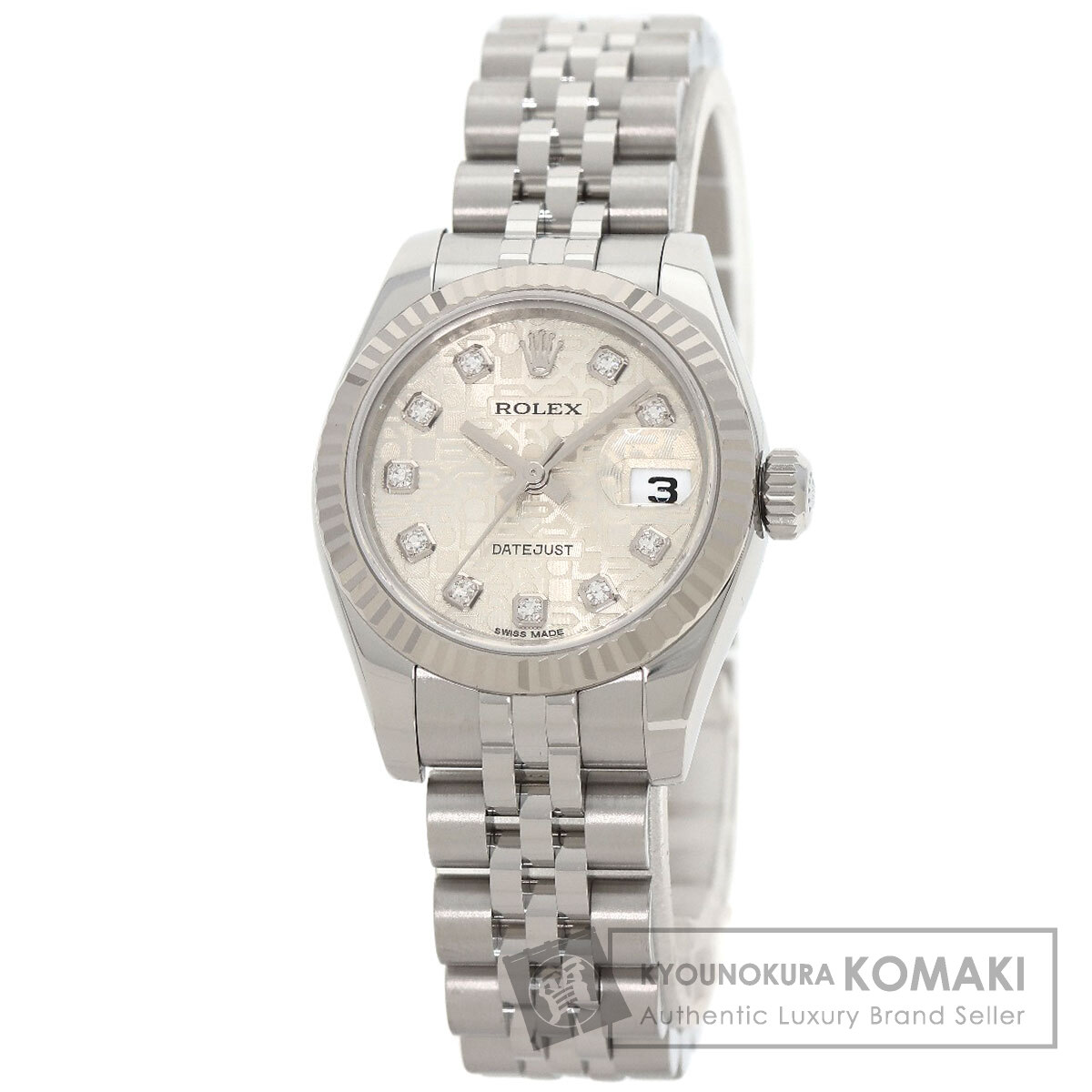 ロレックス 179174G デイトジャスト 10P ダイヤモンド 腕時計 ステンレススチール/SS/K18WG レディース 【中古】【ROLEX】｜ブランド京の蔵小牧【最安挑戦！】