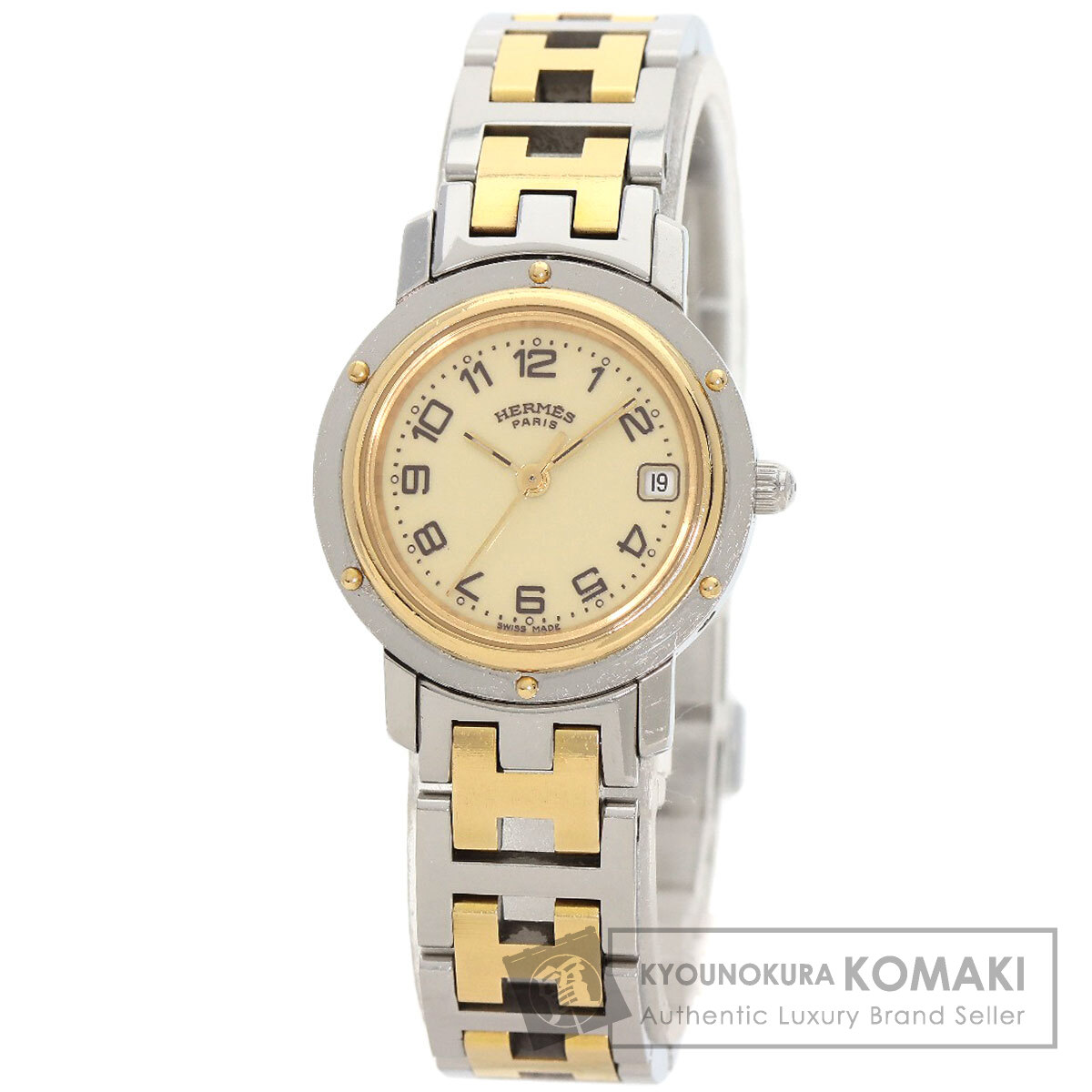 エルメス CL4.220 クリッパー 腕時計 ステンレススチール/SSxGP レディース 【中古】【HERMES】 55,440円