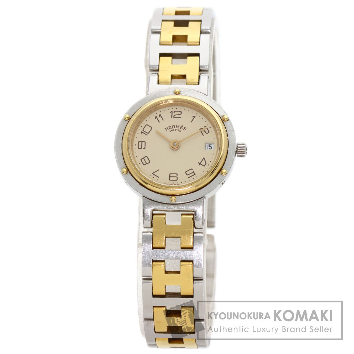 エルメス クリッパー 旧ベルト 腕時計 ステンレススチール/SSxGP レディース 【中古】【HERMES】