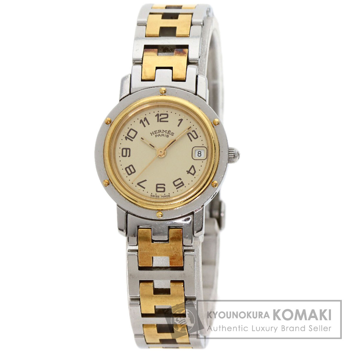 エルメス CL4.220 クリッパー 腕時計 ステンレススチール/SSxGP レディース 【中古】【HERMES】