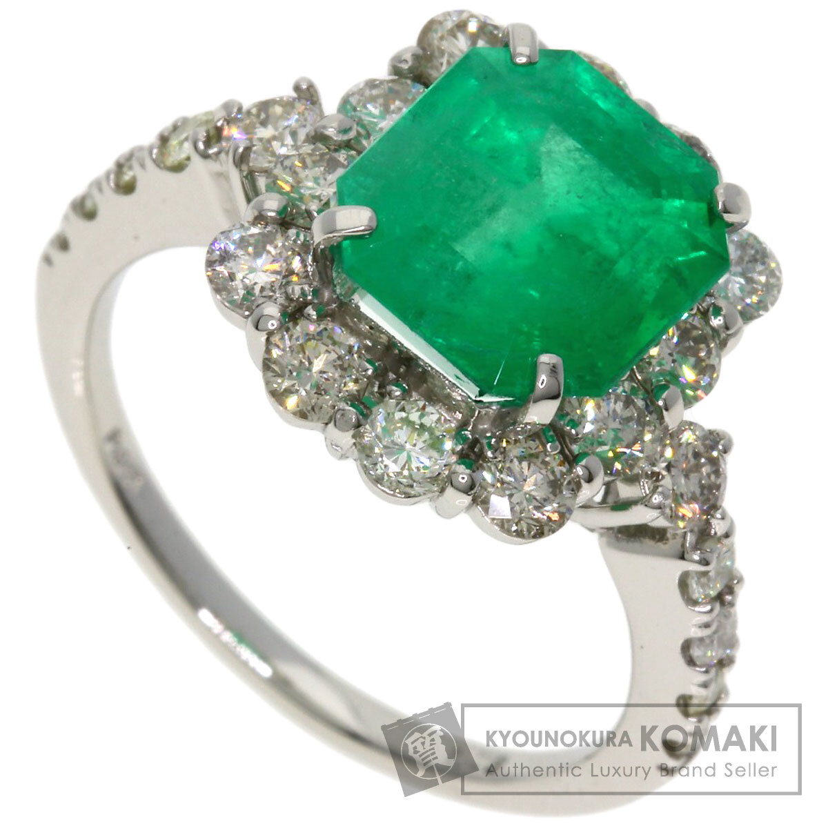 2.75ct エメラルド ダイヤモンド リング・指輪 プラチナPT950 5.27g レディース 【中古】