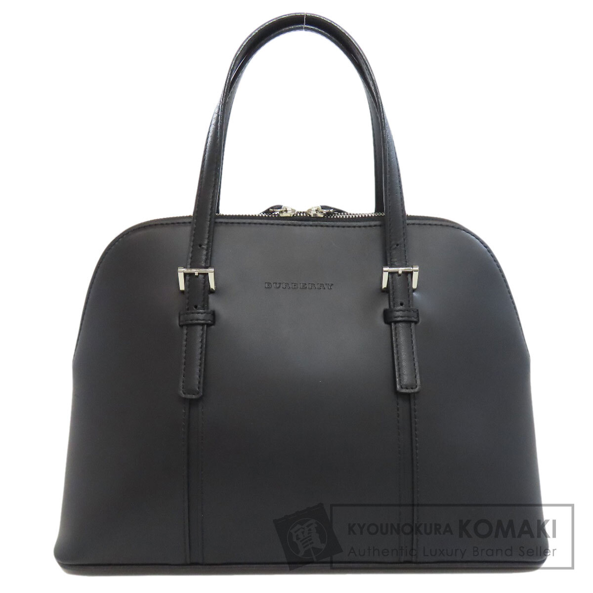 ✨極美品✨Burberrys ハンドバッグ 2way レザー ブラック ロゴ ミニ トップステッチ ハンドバッグ レザー ブラック 2WAY