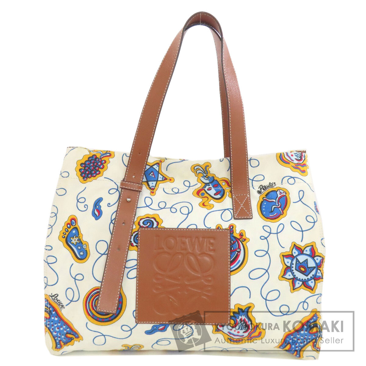 ロエベ パウラズイビザ トートバッグ キャンバス レディース 【中古】【LOEWE】